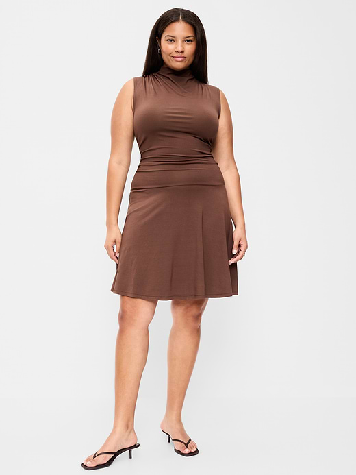 Old Navy Gathered Mock-Neck Drop-Waist Mini Dress — photo 9