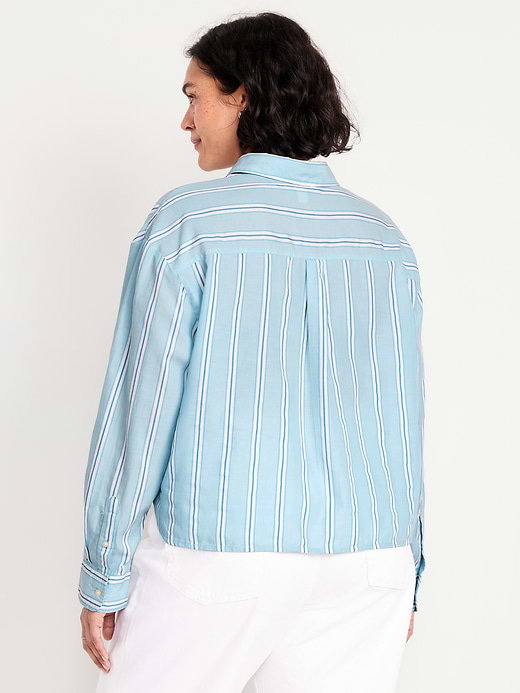 Old Navy Cropped Button-Down Striped Shirt — photo 8