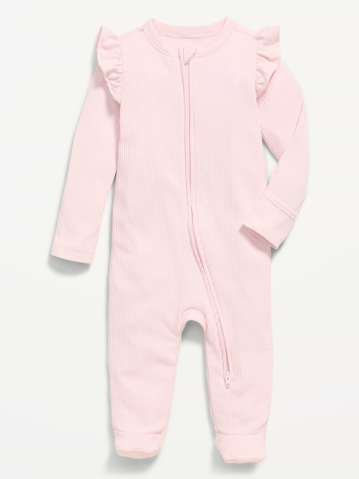 Old Navy Ribbed 2-Way-Zip Sleep & Play Footed One-Piece for Baby — photo 3