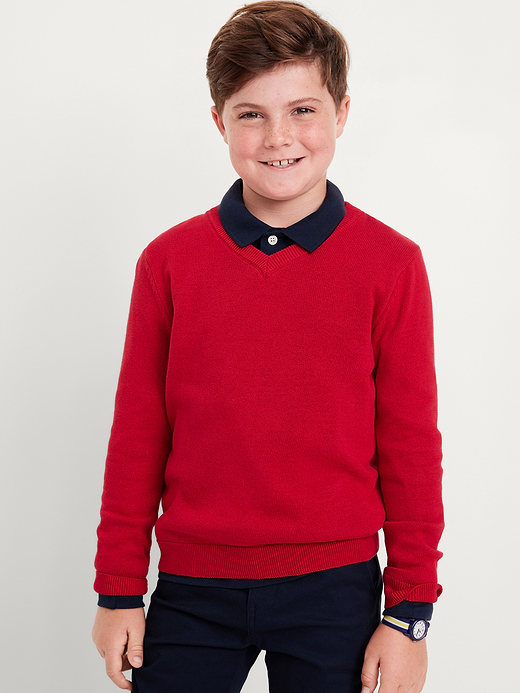 Old Navy School Uniform Solid V-Neck Sweater for Boys — photo 1