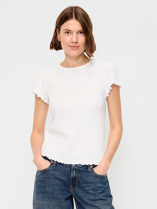 Old Navy Lettuce-Edge Pointelle Top — photo 1
