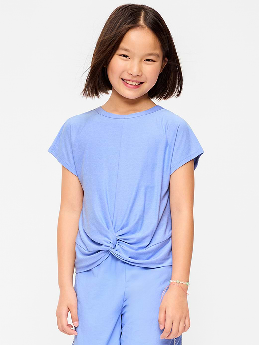 Old Navy CloudMotion Short-Sleeve Front-Knot T-Shirt for Girls — photo 1