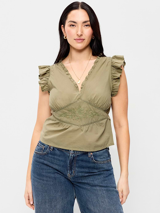 Old Navy Flutter-Sleeve Embroidered Top — photo 6
