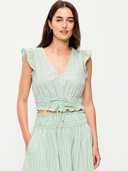 Old Navy Flutter-Sleeve Poplin Top — photo 1