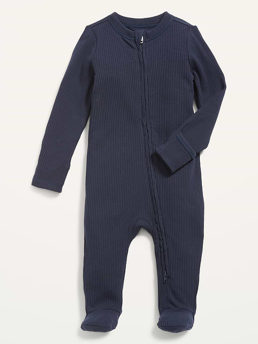 Old Navy Ribbed 2-Way-Zip Sleep & Play Footed One-Piece for Baby — photo 1