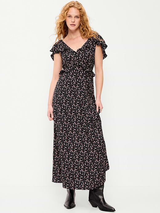 Old Navy Flutter-Sleeve Crepe Maxi Dress — photo 1