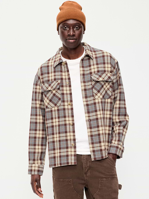 Old Navy Long-Sleeve Heavyweight Plaid Flannel Pocket Shirt — photo 1