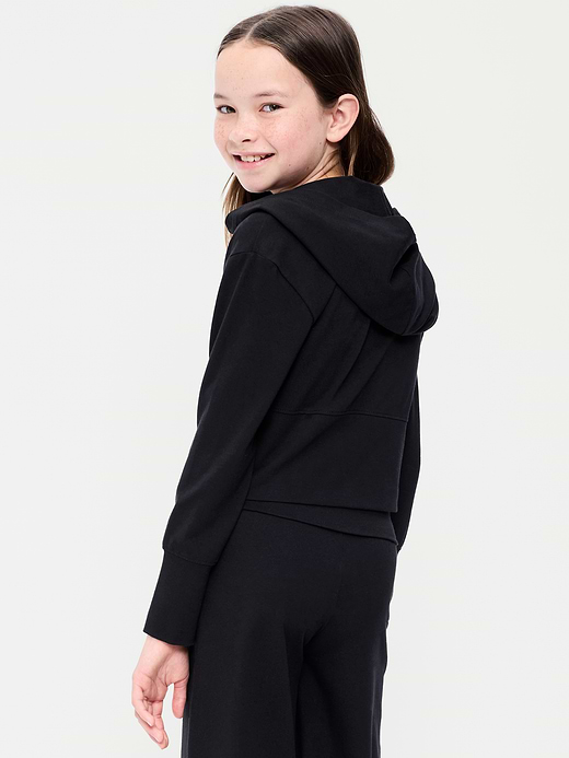 Old Navy Fitted Cropped 2-Way-Zip Hoodie for Girls — photo 3