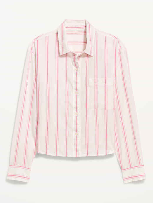 Old Navy Cropped Button-Down Striped Shirt — photo 10