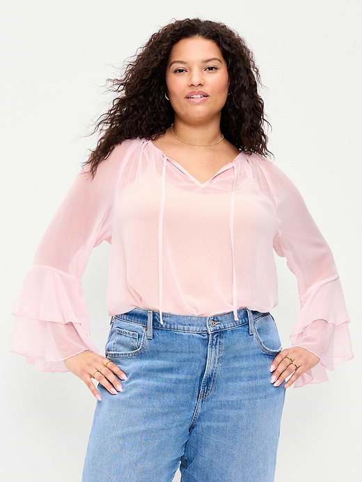 Old Navy Sheer Chiffon Bell-Sleeve Top — photo 8
