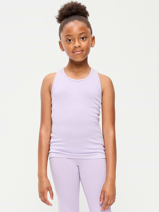 Old Navy Fitted Seamless Ribbed Racerback Performance Top for Girls — photo 1