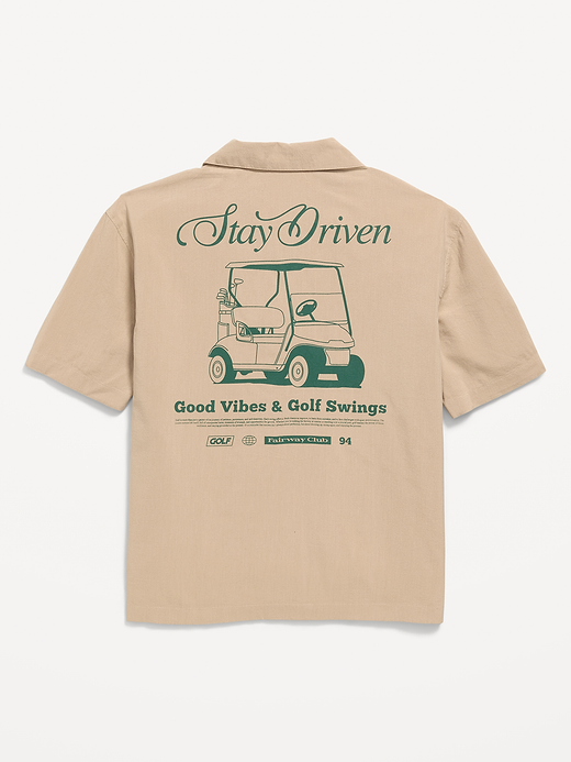 Old Navy Printed Short-Sleeve Linen-Blend Shirt for Boys — photo 4
