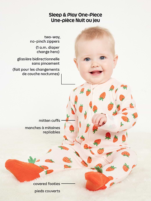 Old Navy 2-Way-Zip Printed Sleep & Play Footed One-Piece for Baby — photo 3