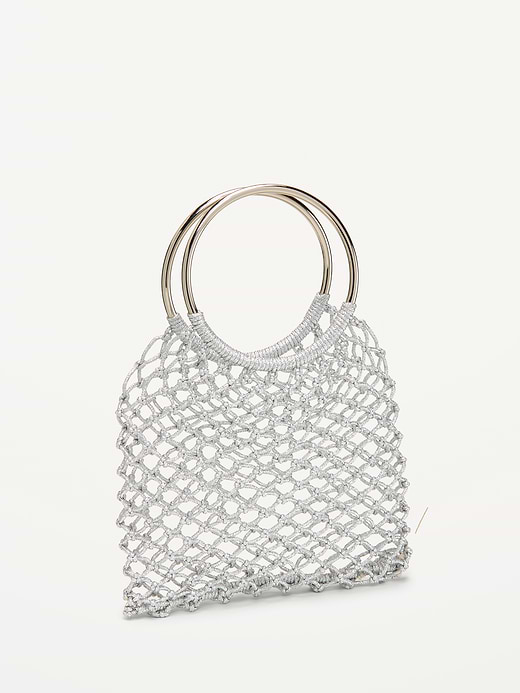 Old Navy Metallic Crochet Ring Handle Bag — photo 4