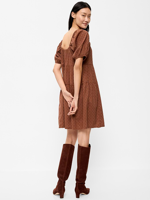 Old Navy Puff-Sleeve Smocked Mini Swing Dress — photo 3
