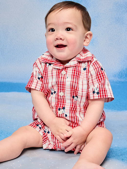 Old Navy Old Navy x Disney Mickey Mouse Collared One-Piece Romper for Baby — photo 1