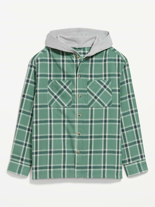 Old Navy Long-Sleeve Flannel Hooded Shirt — photo 5