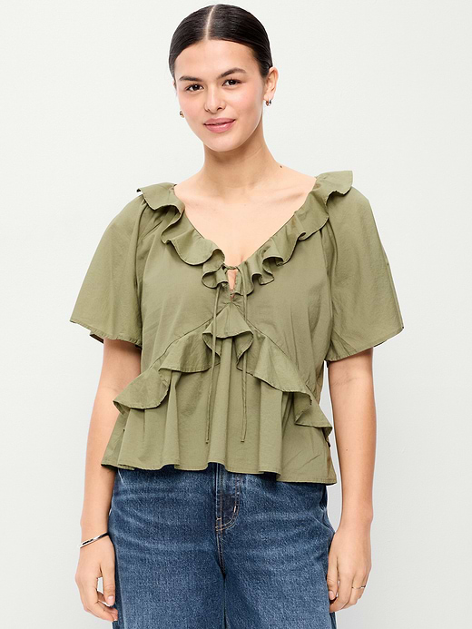 Old Navy Ruffle Tie-Front Top — photo 6