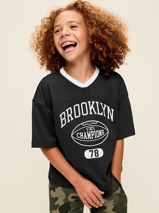 Old Navy Oversized Mesh Graphic Football T-Shirt for Boys — photo 1