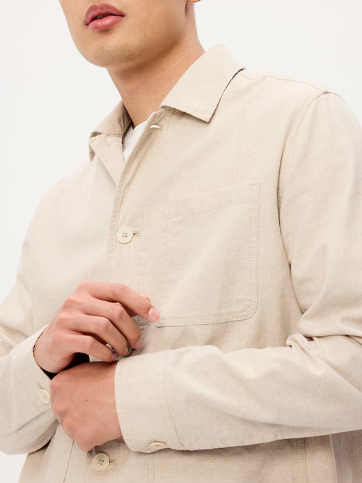 Old Navy Linen-Blend Chore Jacket — photo 6