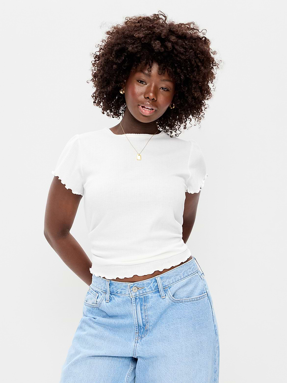 Old Navy Lettuce-Edge Pointelle Top — photo 6