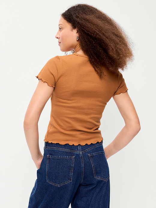 Old Navy Fitted Waffle-Knit Cropped T-Shirt — photo 3