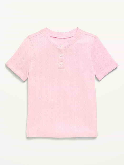 Old Navy Cozy Short-Sleeve Pointelle-Knit Top for Toddler Girls — photo 1