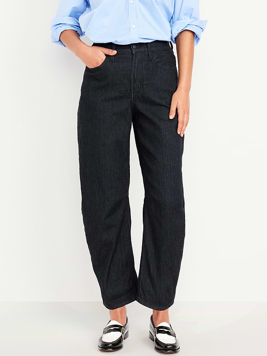 Old Navy High-Waisted Wow Barrel-Leg Ankle Jeans — photo 3