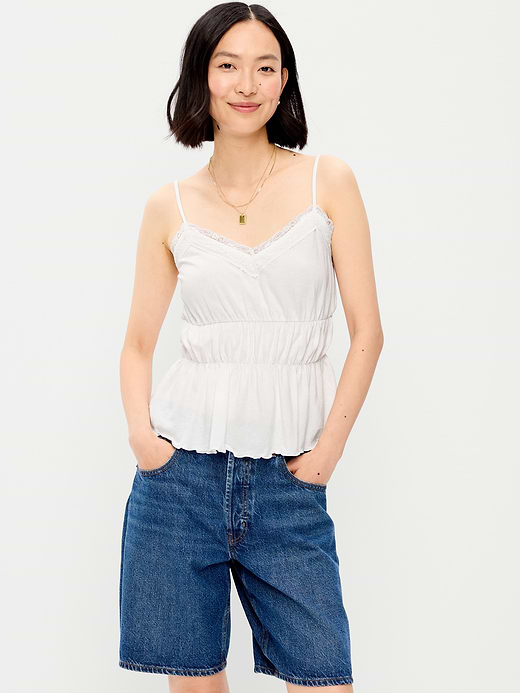 Old Navy Lace-Trim Smocked-Waist Tank Top — photo 1