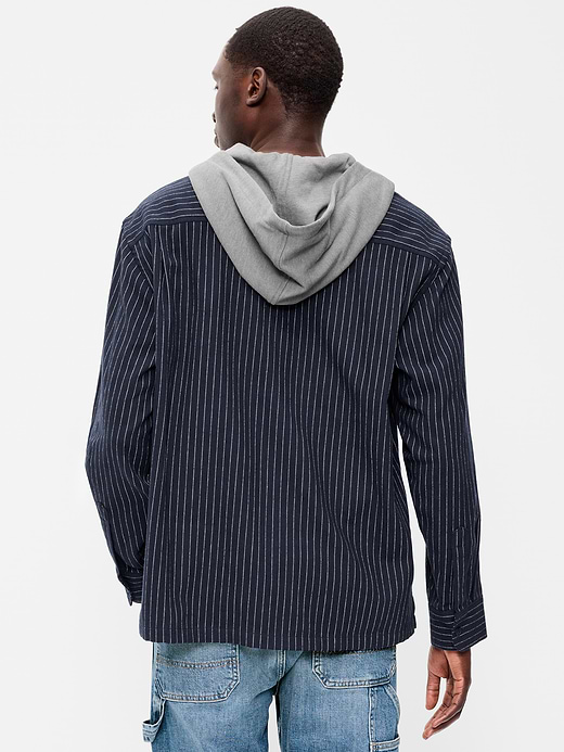 Old Navy Long-Sleeve Flannel Hooded Shirt — photo 3