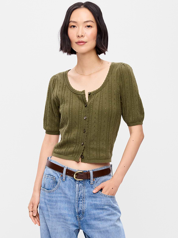 Old Navy Seaside Cotton Short-Sleeve Button-Down Sweater — photo 8