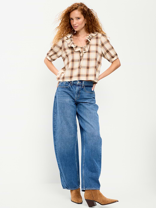 Old Navy Ruffle Collar Tie-Front Top — photo 4