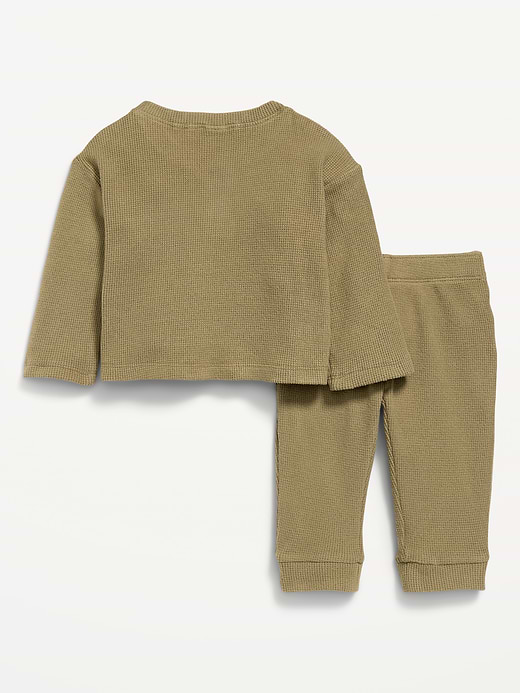 Old Navy Long-Sleeve Waffle-Knit Henley Top and Pants Set for Baby — photo 3