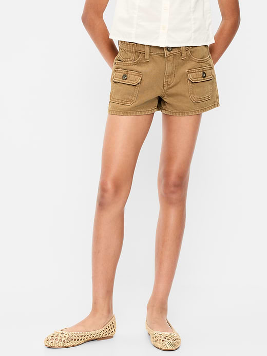 Old Navy Low-Rise Utility Jean Shorts for Girls — photo 1