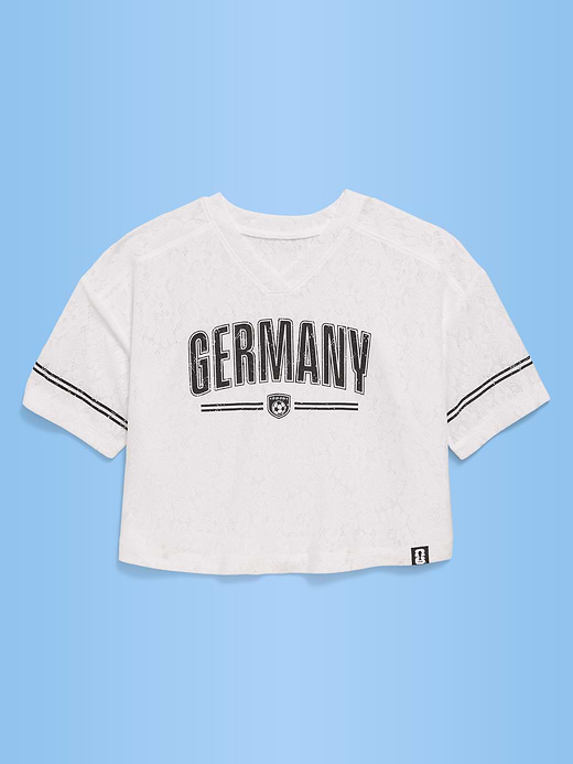 Old Navy FIFA World Cup 26™ Germany Boxy Lace V-Neck T-Shirt for Girls — photo 1