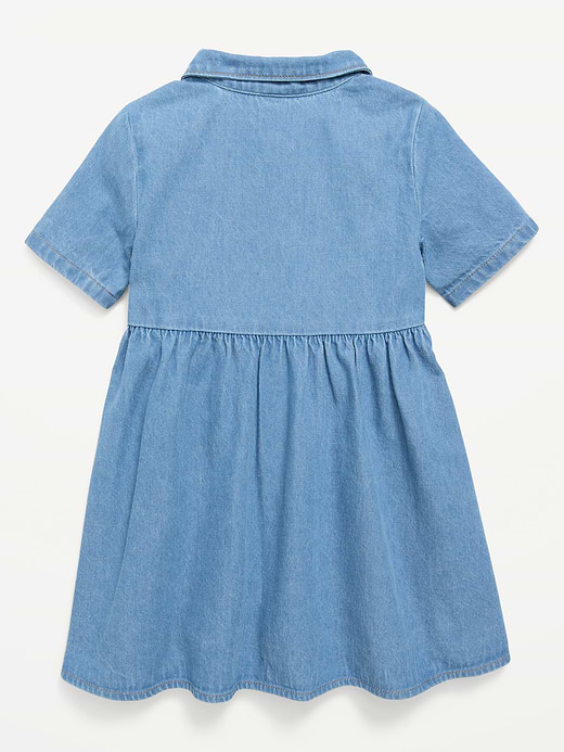 Old Navy Short-Sleeve Denim Shirt Dress for Toddler Girls — photo 4