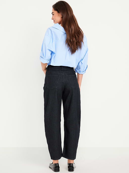 Old Navy High-Waisted Wow Barrel-Leg Ankle Jeans — photo 4