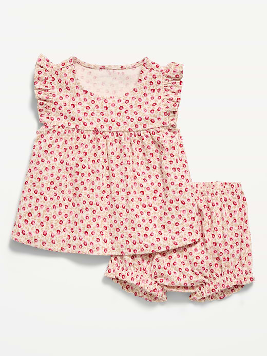 Old Navy Ribbed Flutter-Sleeve Top and Shorts Set for Baby — photo 1