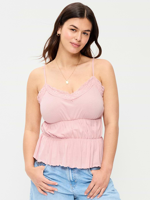 Old Navy Lace-Trim Smocked-Waist Tank Top — photo 6