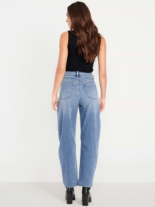 Old Navy High-Waisted Wow Barrel-Leg Ankle Jeans — photo 4