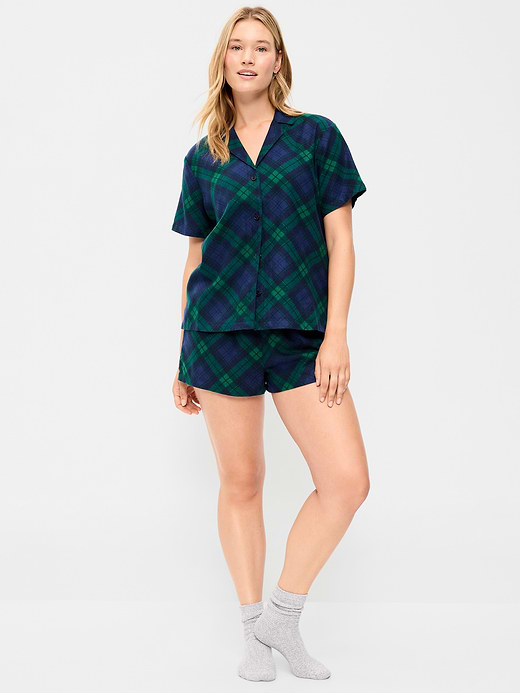 Old Navy Flannel Pajama Short Set for Women — photo 5