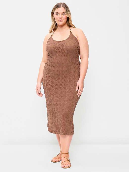 Old Navy Beaded Halter-Neck Textured Midi Dress — photo 9