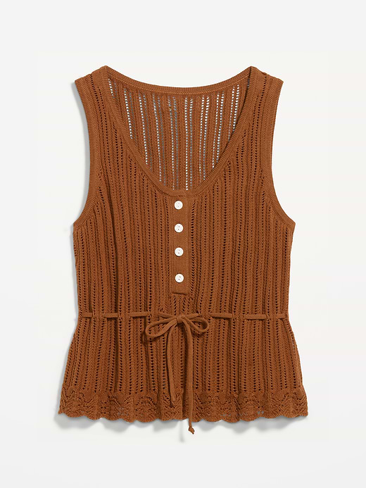 Old Navy Seaside Cotton Pointelle Peplum Tank Top — photo 5