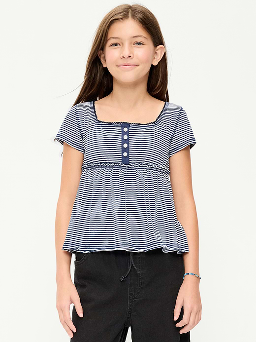 Old Navy Short-Sleeve Henley Top for Girls — photo 1