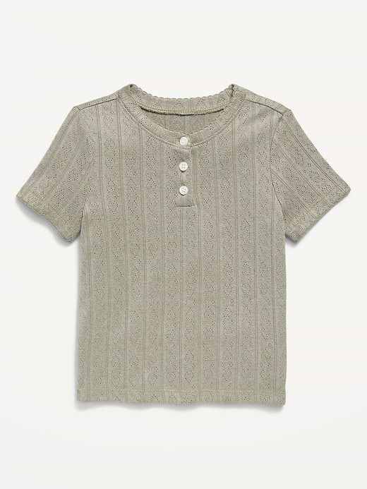Old Navy Cozy Short-Sleeve Pointelle-Knit Top for Toddler Girls — photo 1