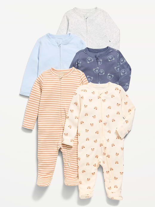Old Navy 2-Way-Zip Sleep & Play Footed One-Piece 5-Pack for Baby — photo 1