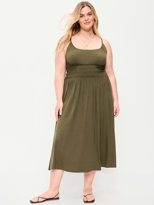 Old Navy Fit & Flare Jersey Smocked-Waist Midi Dress — photo 9