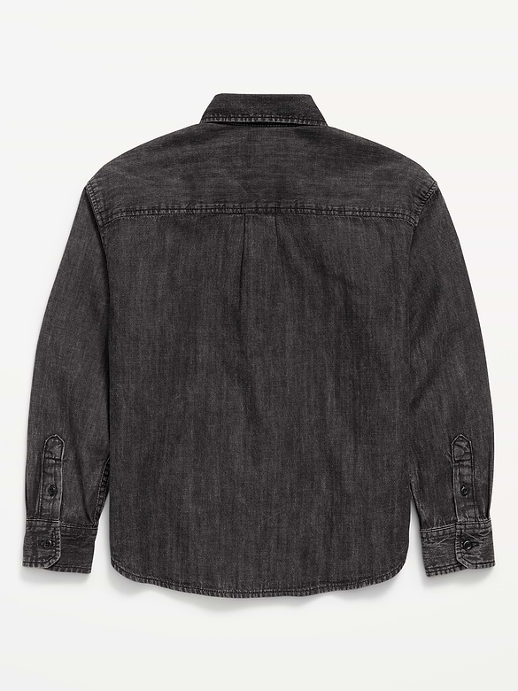 Old Navy Oversized Long-Sleeve Denim Shirt for Boys — photo 3
