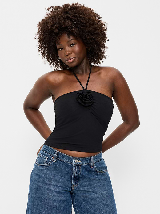 Old Navy Tie-Neck Rosette Tube Top — photo 7