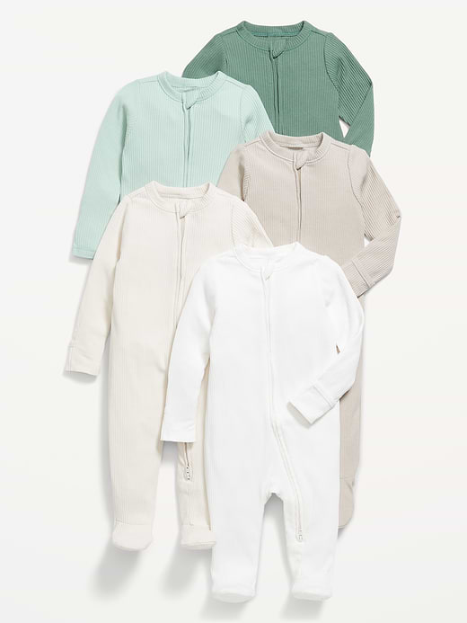 Old Navy 2-Way-Zip Sleep & Play Footed One-Piece 5-Pack for Baby — photo 1